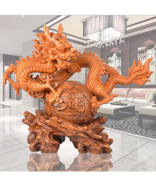 樹脂 龍抓珠擺件 樹脂 龍抓珠擺件